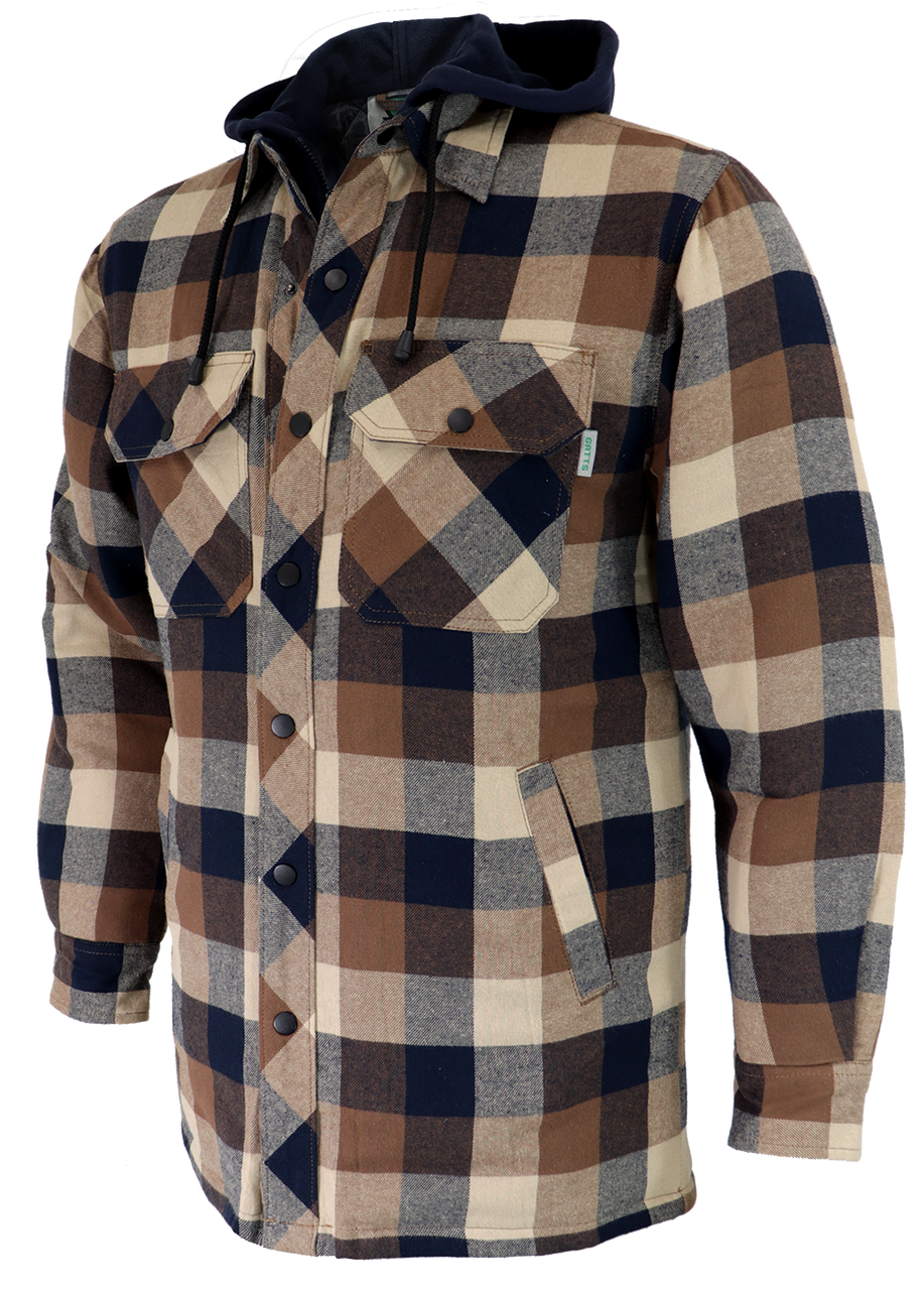 Chemise de flanelle doublée avec capuchon - 630DCF||Flanel lined shirt with hood - 630DCF