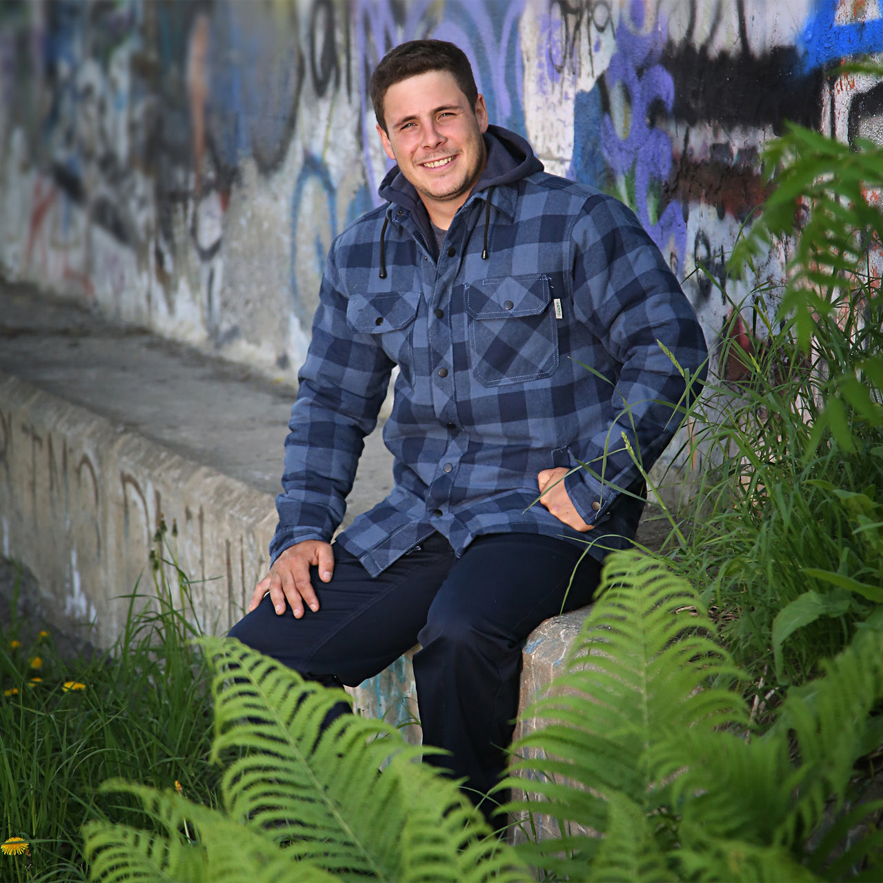 Chemise de travail en flanelle doublée avec capuchon – 626DCF||626DCF - Flanel lined shirt with hood
