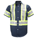 Chemise de travail haute visibilité à manches courtes – 650SX4||650SX4 - Short sleeves shirt (snaps)