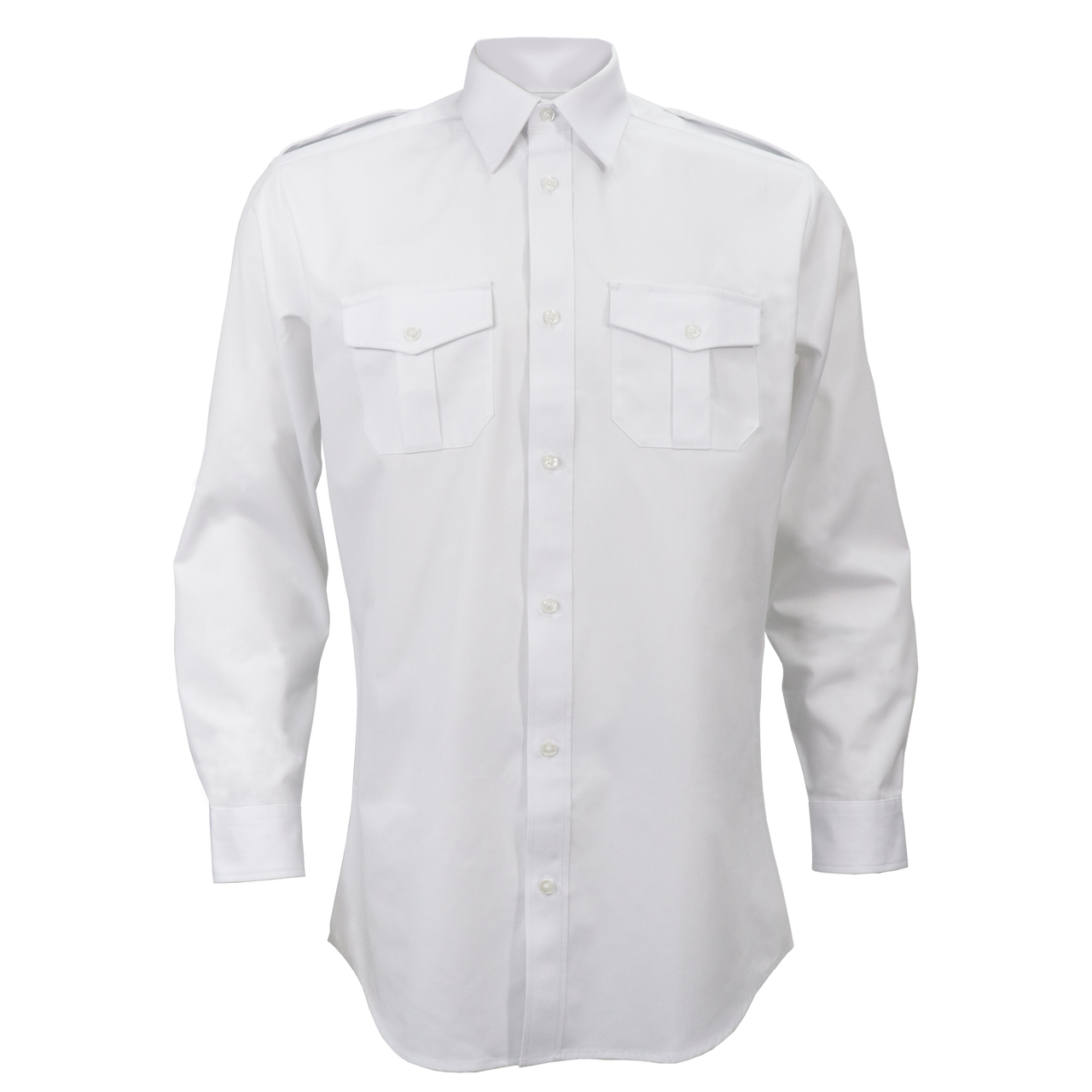 Chemise d’uniforme blanche style militaire à manches longues – 627 ||627 - Military Long sleeve shirt