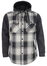 Chemise de sergé résistant, doublée, polar aux manches et capuchon - 632DC||Twill lined shirt with fleece hood and sleeves- 632DC