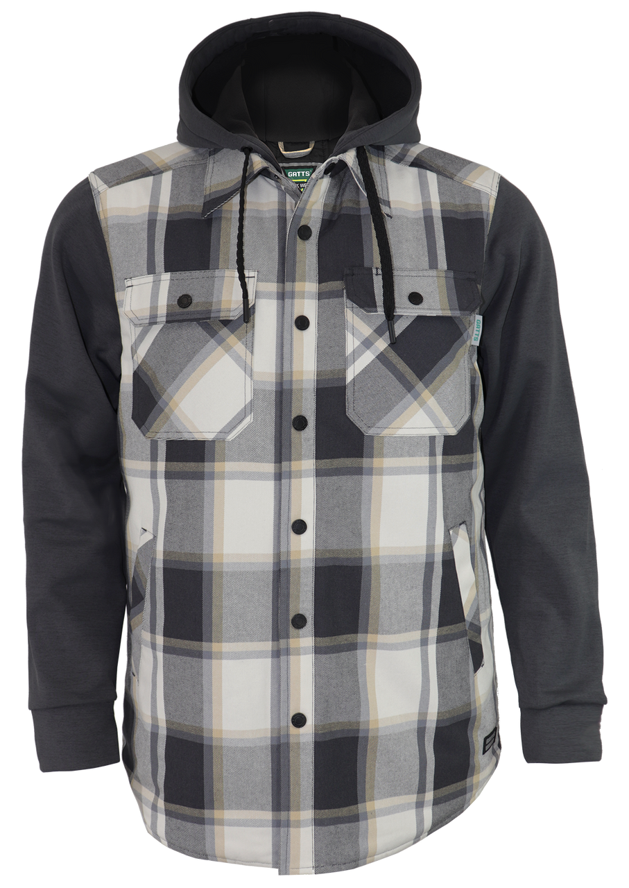 Chemise de sergé résistant, doublée, polar aux manches et capuchon - 632DC||Twill lined shirt with fleece hood and sleeves- 632DC