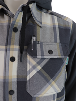 Chemise de sergé résistant, doublée, polar aux manches et capuchon - 632DC||Twill lined shirt with fleece hood and sleeves- 632DC