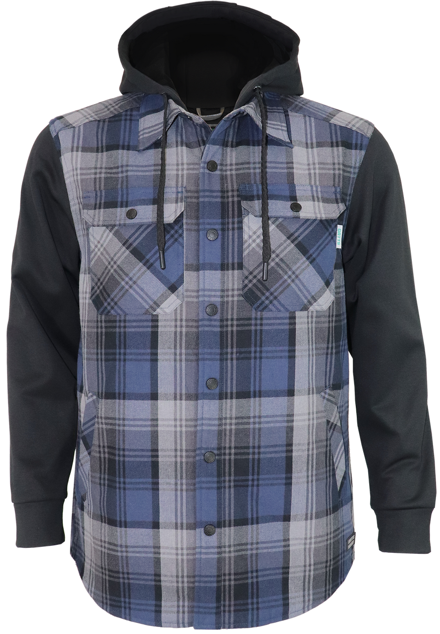 Chemise de sergé résistant, doublée, polar aux manches et capuchon - 632DC||Twill lined shirt with fleece hood and sleeves- 632DC